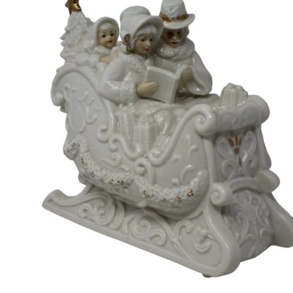 Vintage Victorian Christmas Holiday Sleigh Figurine